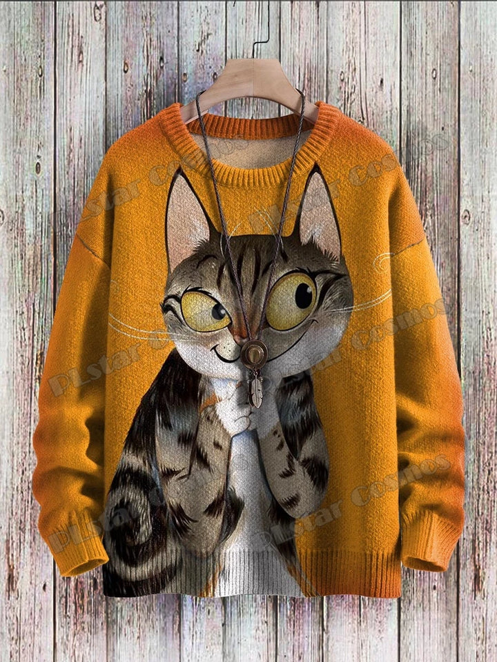 Harlequin | Abstract Cat Multicolor Pullover