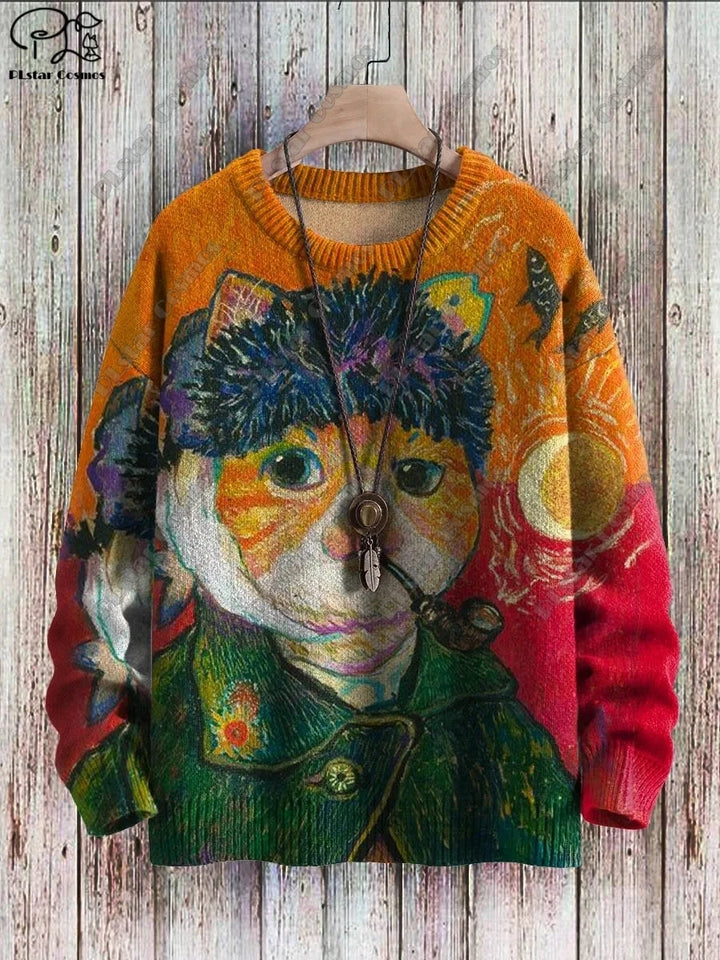 Nova | Cat Pattern Street Style Pullover
