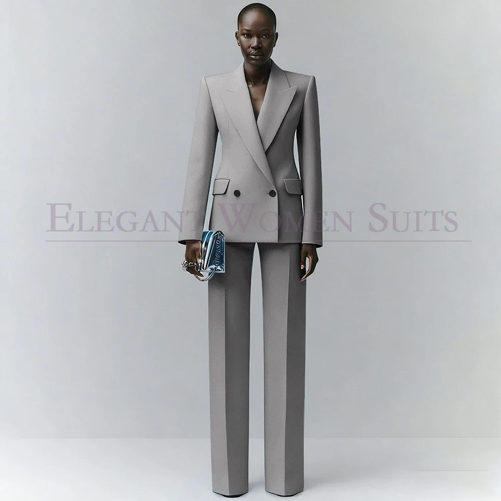 Marina | Double-Breasted Blue Office Blazer Suit