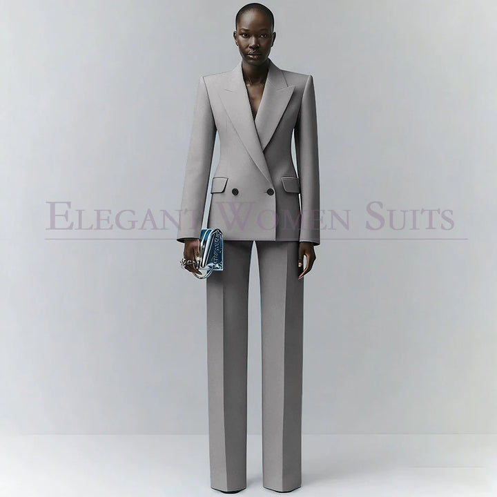 Marina | Double-Breasted Blue Office Blazer Suit
