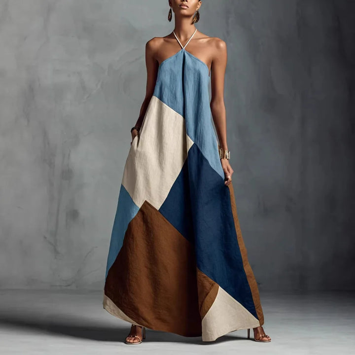 2026 New Cross-Color Printed Cross-Border Dress Loose Long Skirt Leisure Spring and Summer Style