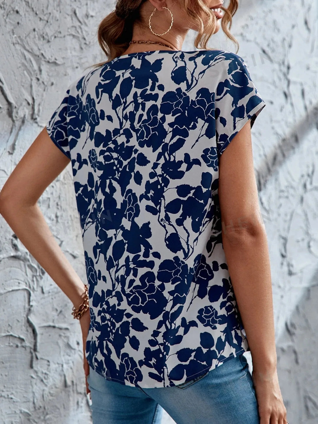 Aurelia™ | Floral Print Batwing Blouse