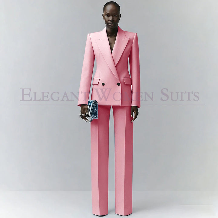 Marina | Double-Breasted Blue Office Blazer Suit