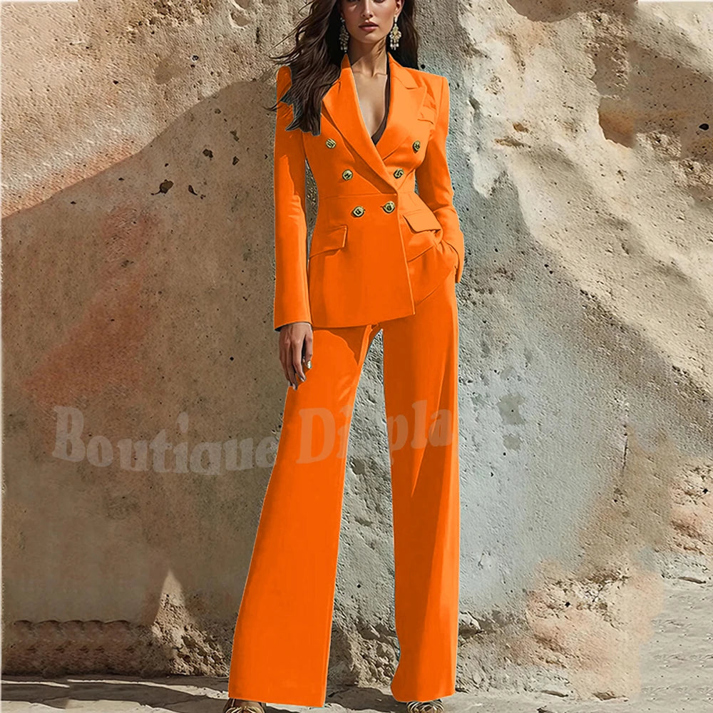 Charlotte | Peak Lapel Double-Breasted Business Suit