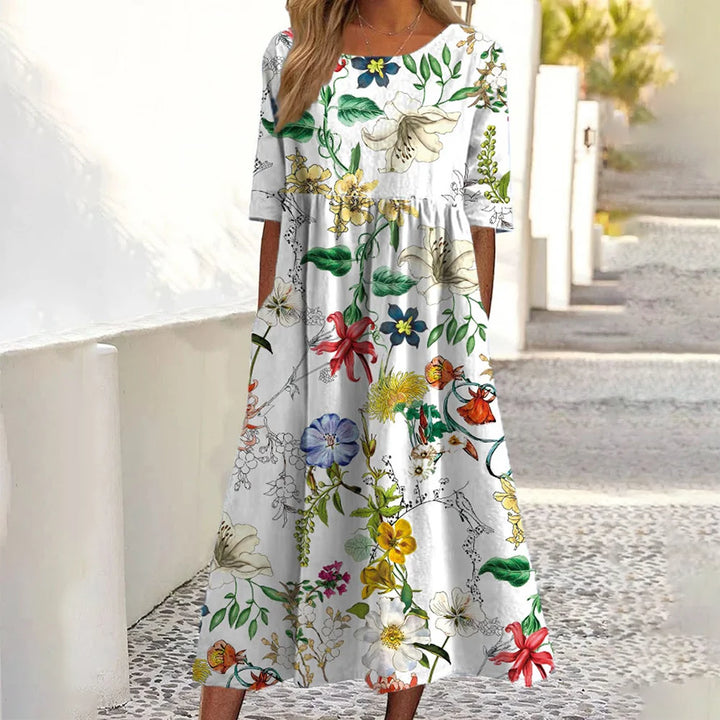 Rosalie | Women's Crew Neck Print Mini Dress