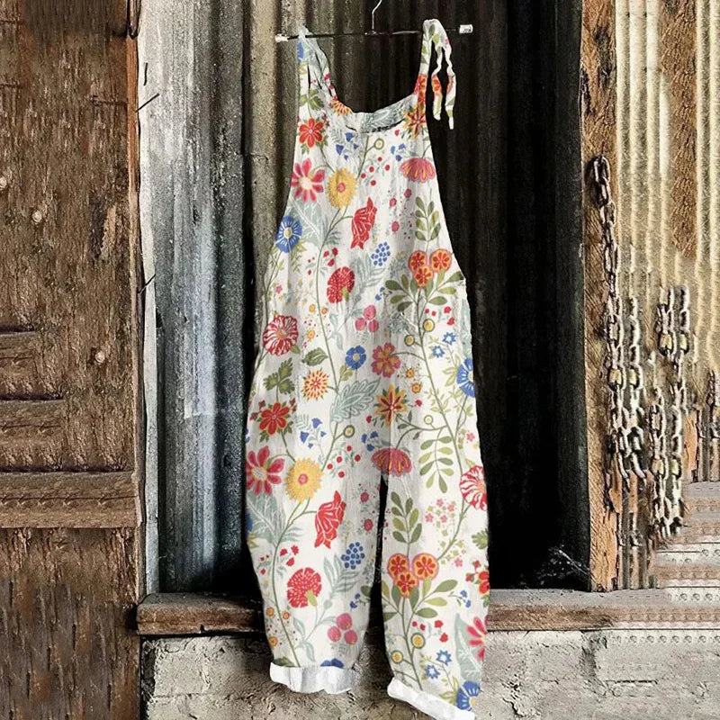 Jhenna | 3D Art Pattern Casual Loose Jumpsuit