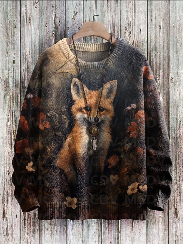 Vixen | Cute Fox Art Knit Pullover