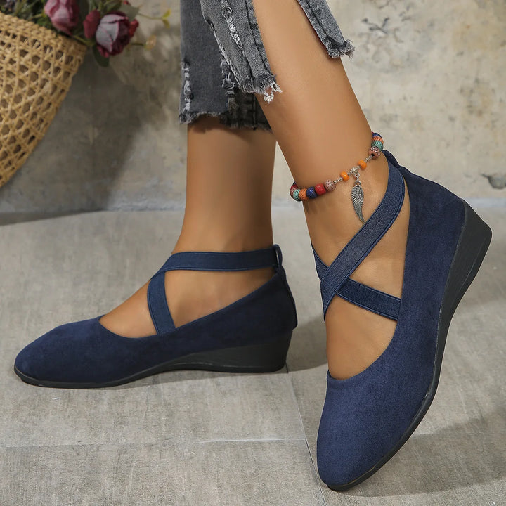 Wisteria | Blue Wedge Orthopedic Shoes