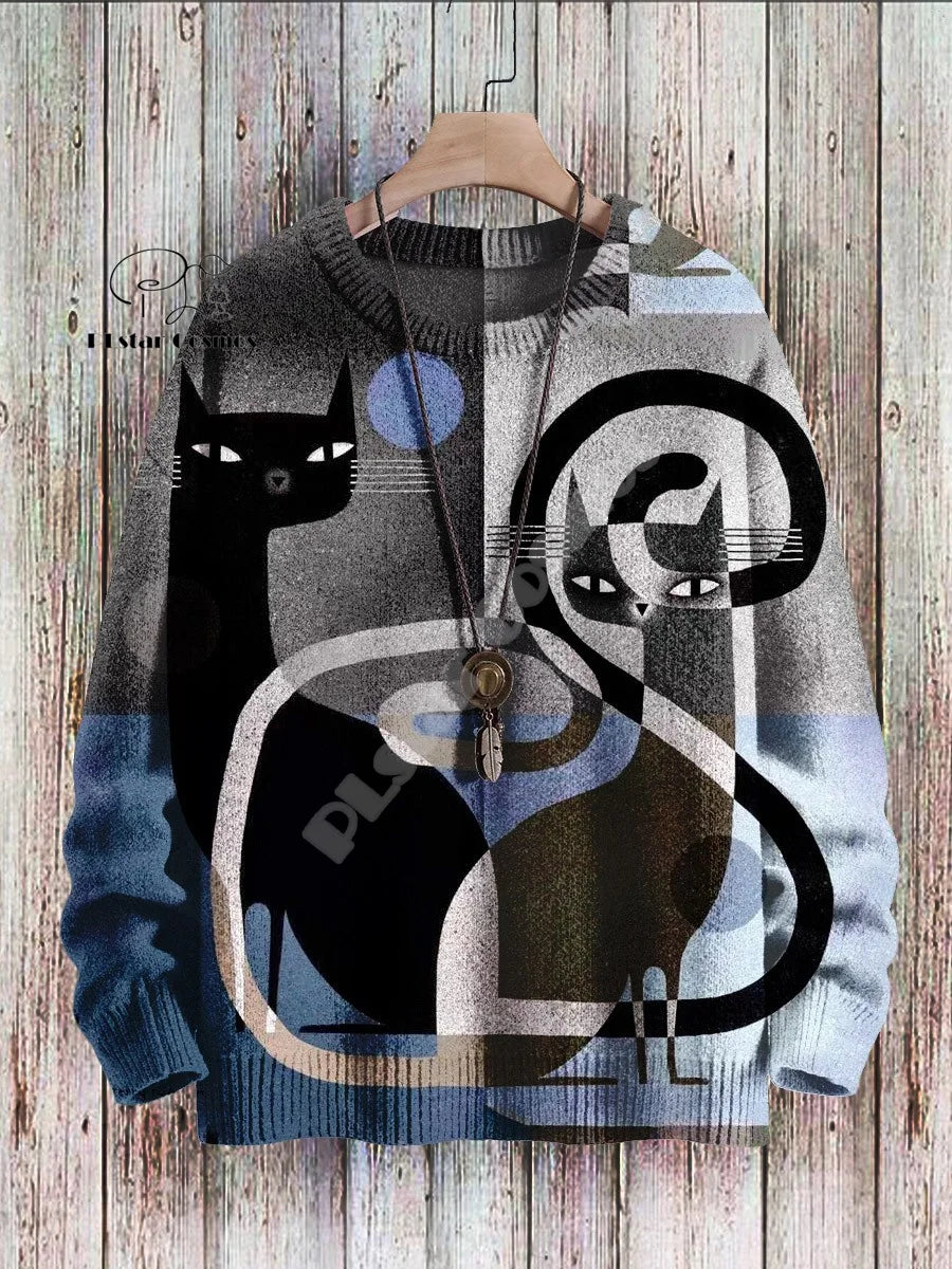 Winter | Christmas Cat Graffiti Pullover