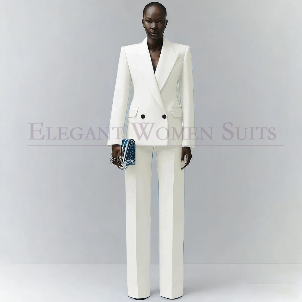 Marina | Double-Breasted Blue Office Blazer Suit