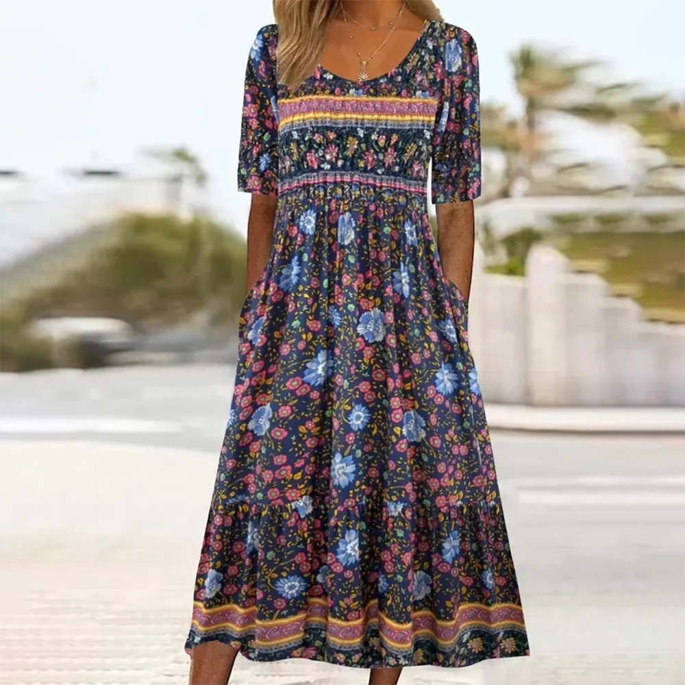 Jolie | Women's Bohemian Long Print Dress