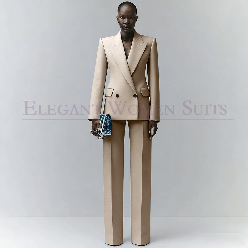 Marina | Double-Breasted Blue Office Blazer Suit