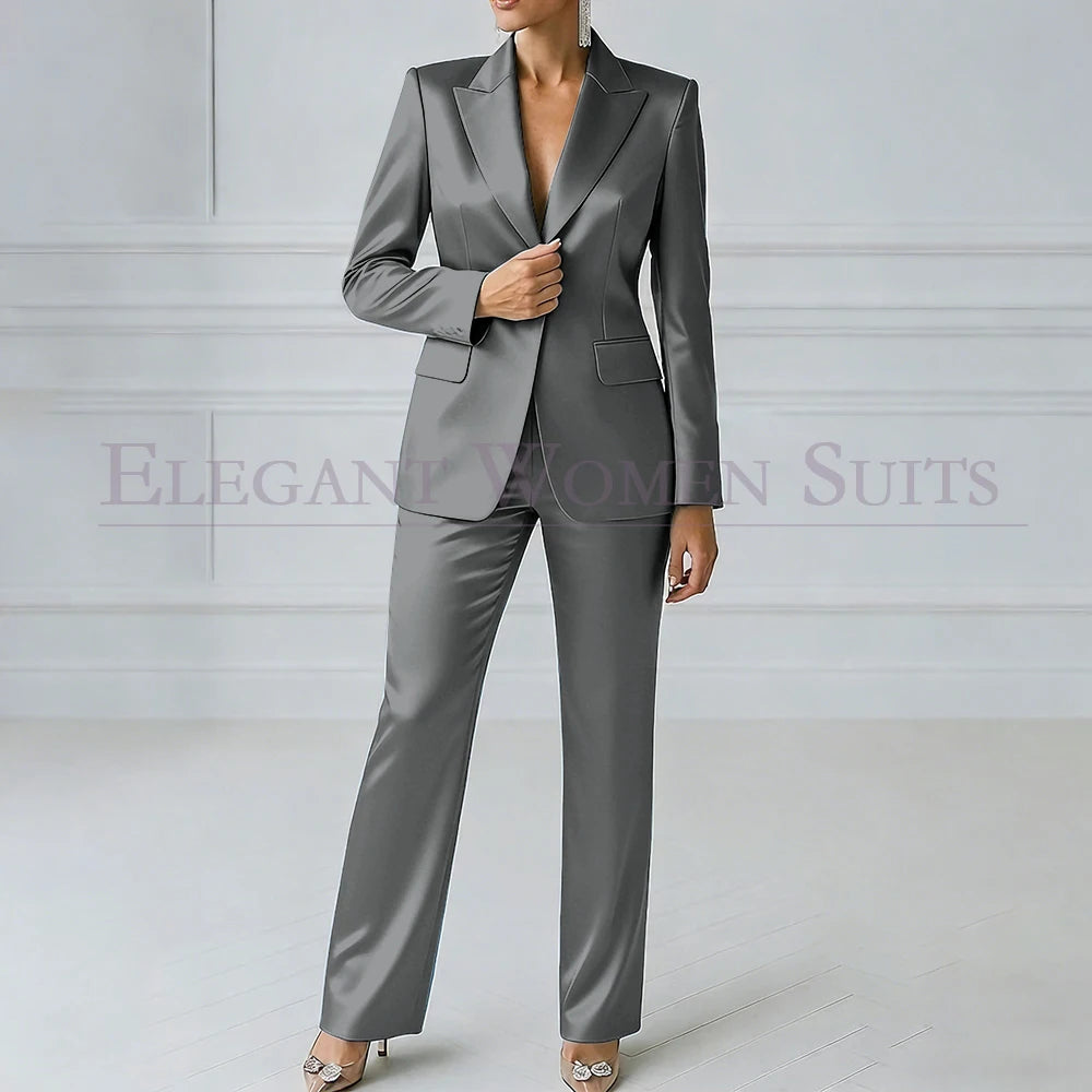 Sophia | Royal Blue One-Button Slim Blazer Suit