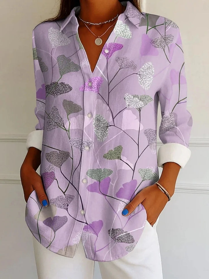 Lena | Floral Print Long Sleeve Shirt