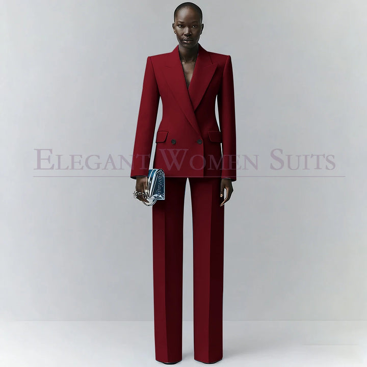 Marina | Double-Breasted Blue Office Blazer Suit