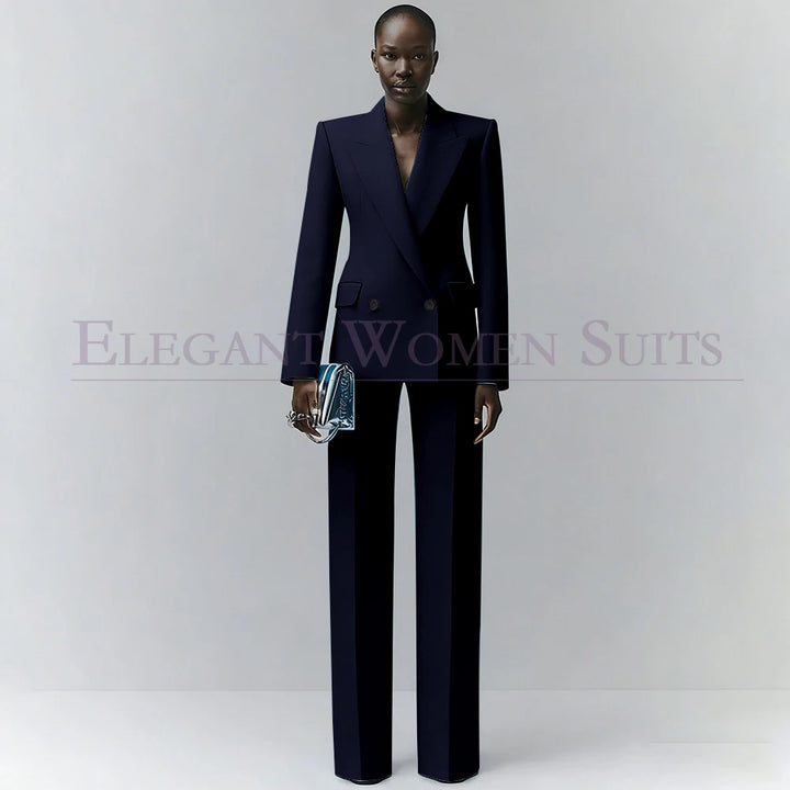 Marina | Double-Breasted Blue Office Blazer Suit