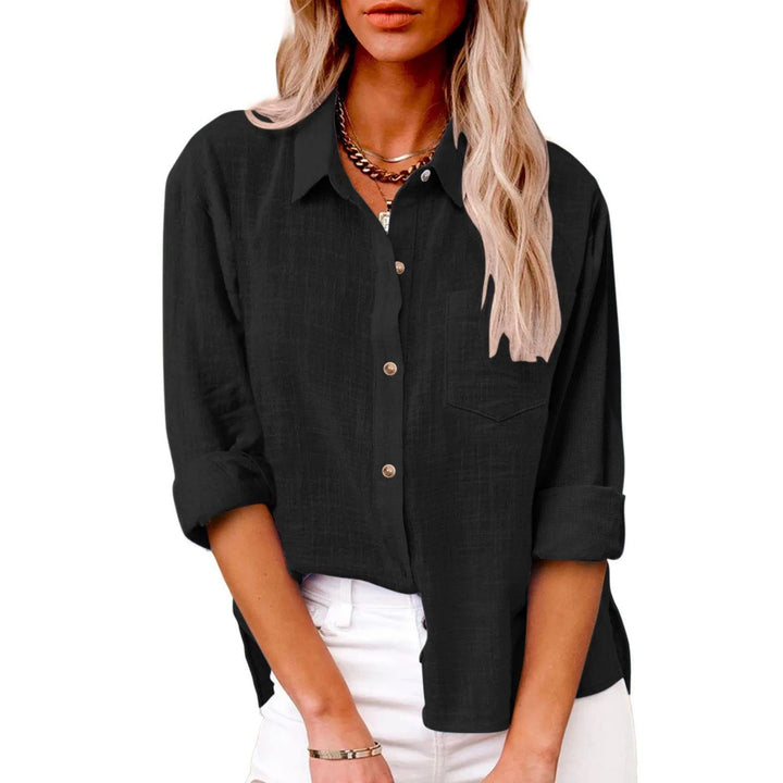 Eloise™ | Cotton-Linen Button-Down Blouse