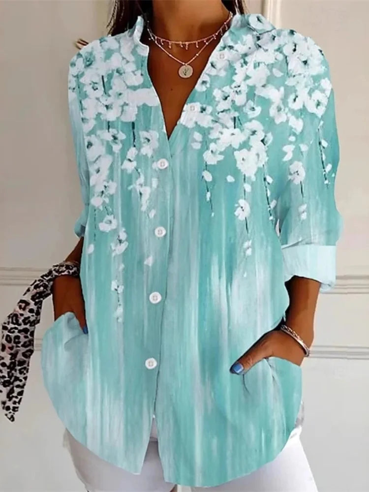 Lena | Floral Print Long Sleeve Shirt