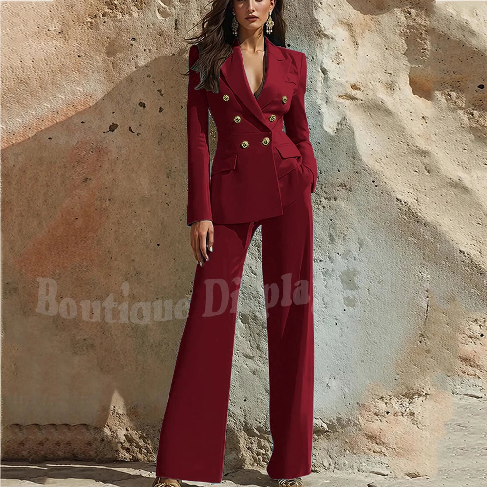Charlotte | Peak Lapel Double-Breasted Business Suit