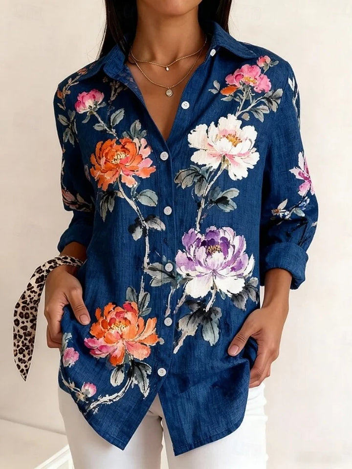 Lena | Floral Print Long Sleeve Shirt