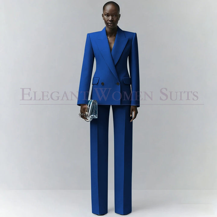 Marina | Double-Breasted Blue Office Blazer Suit