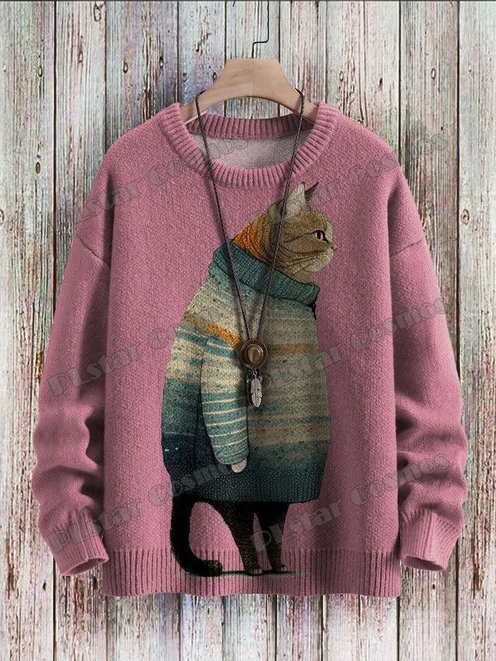 Cleo | 3D Cat Abstract Art Pullover