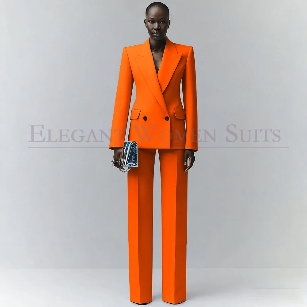 Marina | Double-Breasted Blue Office Blazer Suit