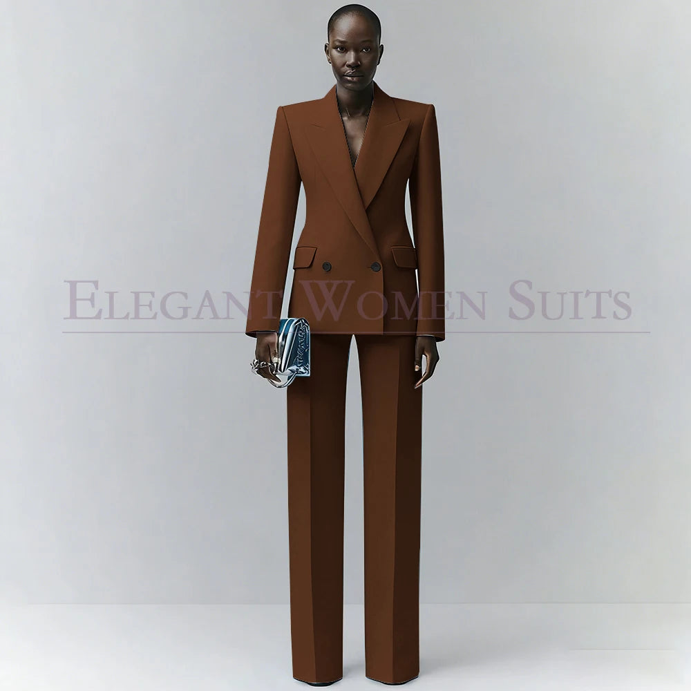 Marina | Double-Breasted Blue Office Blazer Suit