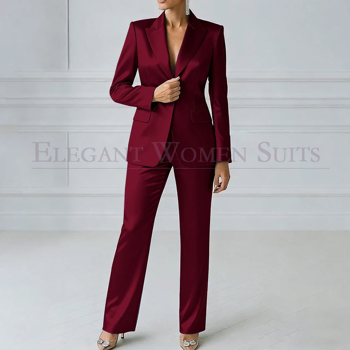Sophia | Royal Blue One-Button Slim Blazer Suit