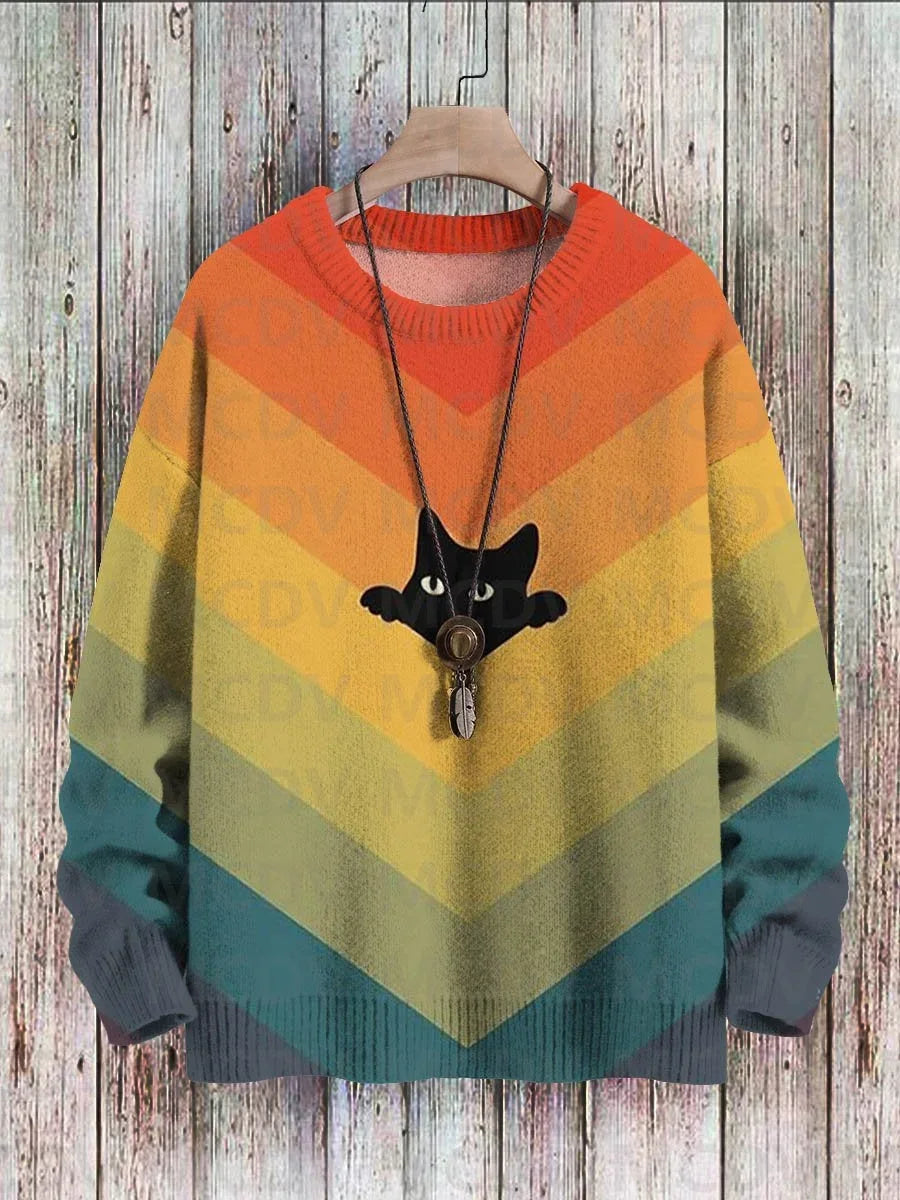 Mochi | Cute Cat Art Knit Pullover