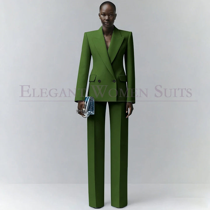 Marina | Double-Breasted Blue Office Blazer Suit