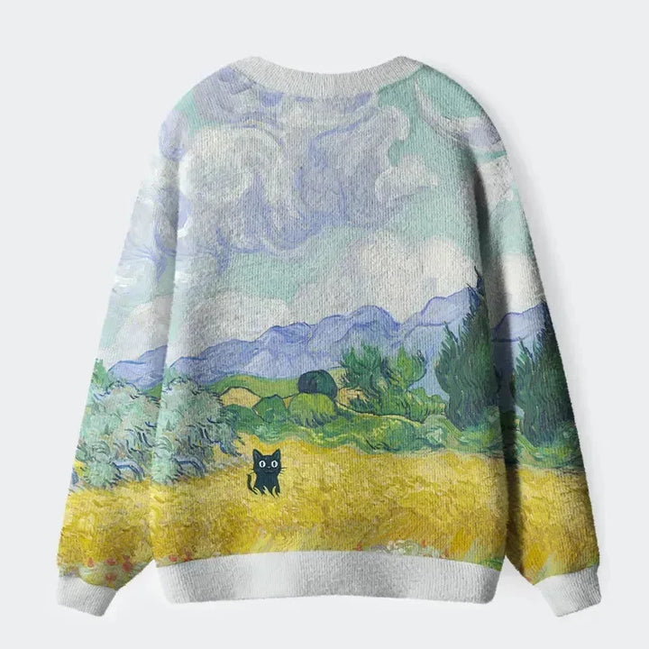 Harvest | Black Cat Wheat Field Cardigan