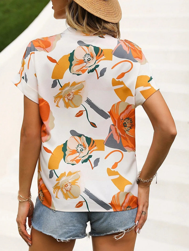 Fleur™ | Floral Print Batwing Blouse