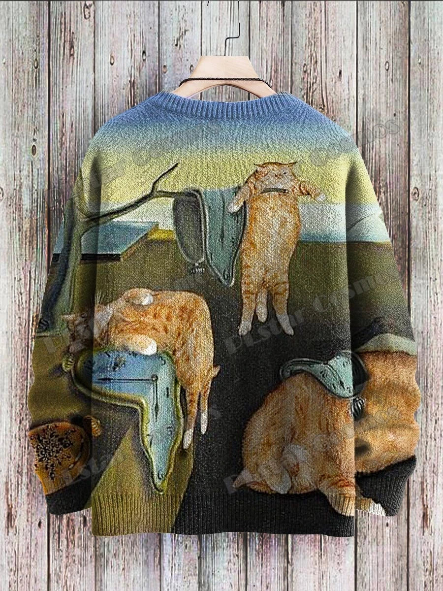 Soleil | Black Cat Sunflower Art Pullover