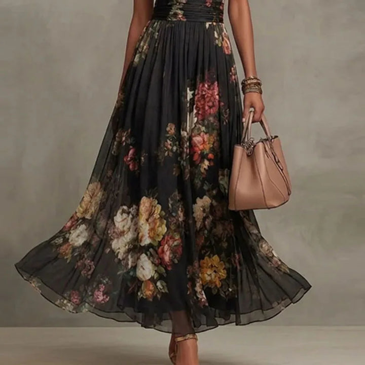 Claudette | French Vintage Halter Maxi Dress