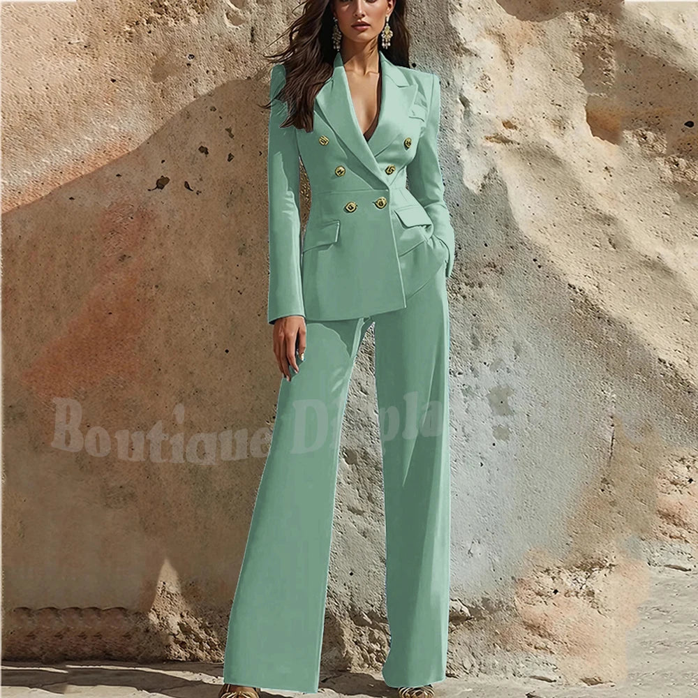 Charlotte | Peak Lapel Double-Breasted Business Suit
