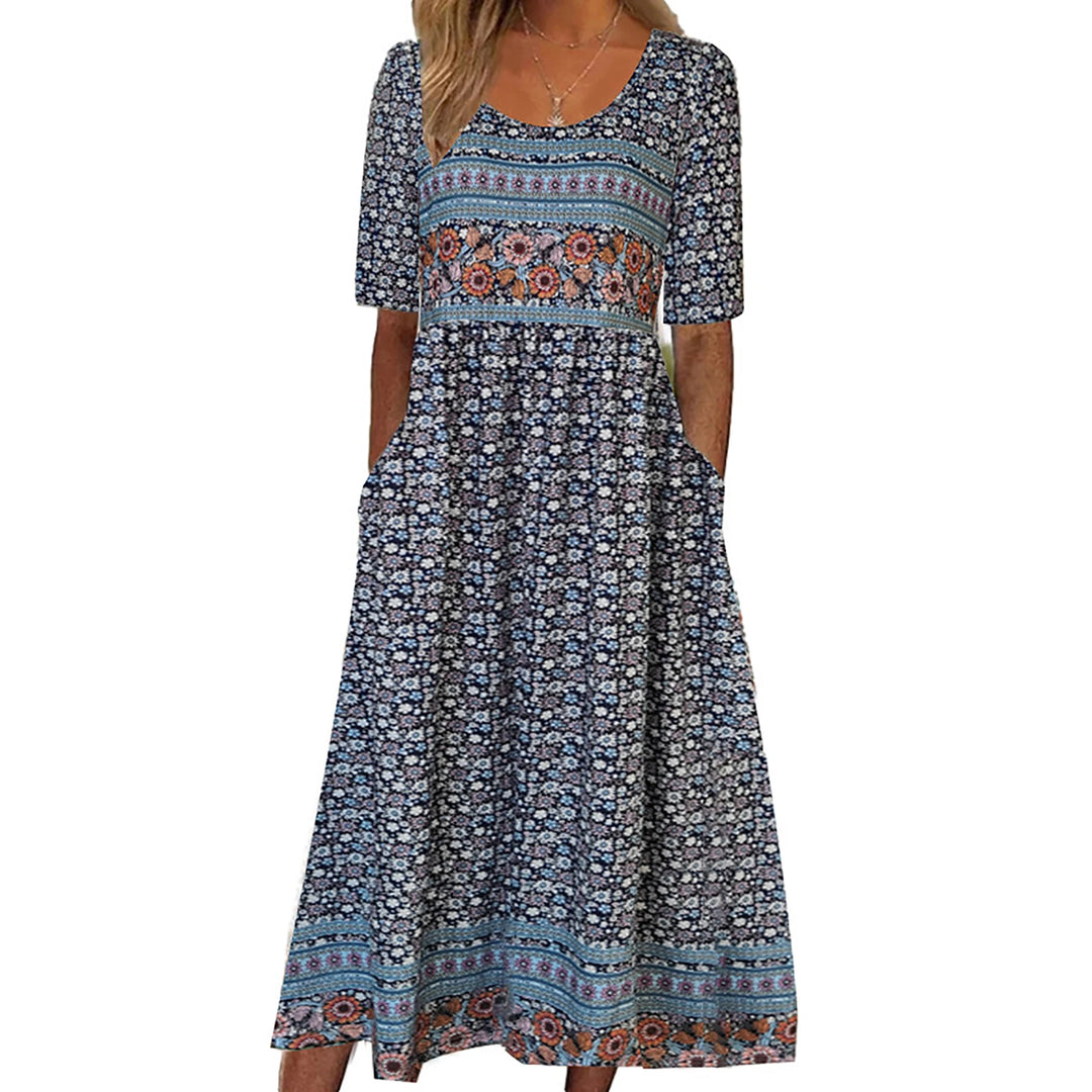 Inès | Women's Bohemian Print Maxi Dress