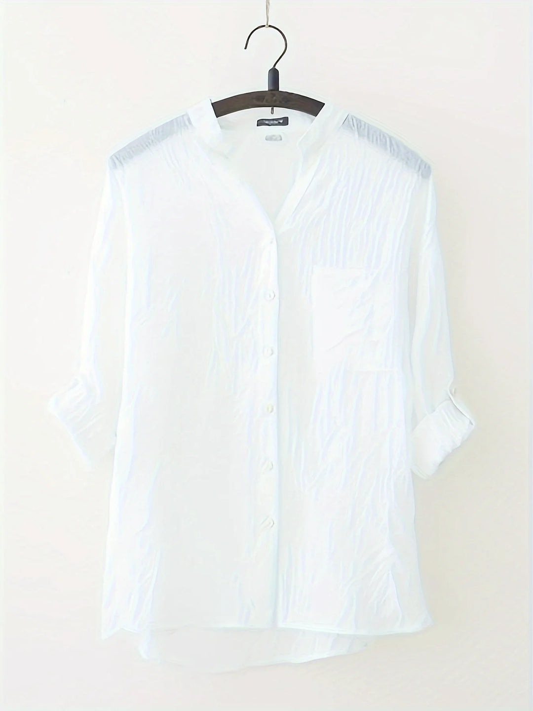 Yuna™ | Stand-Collar Linen Blouse