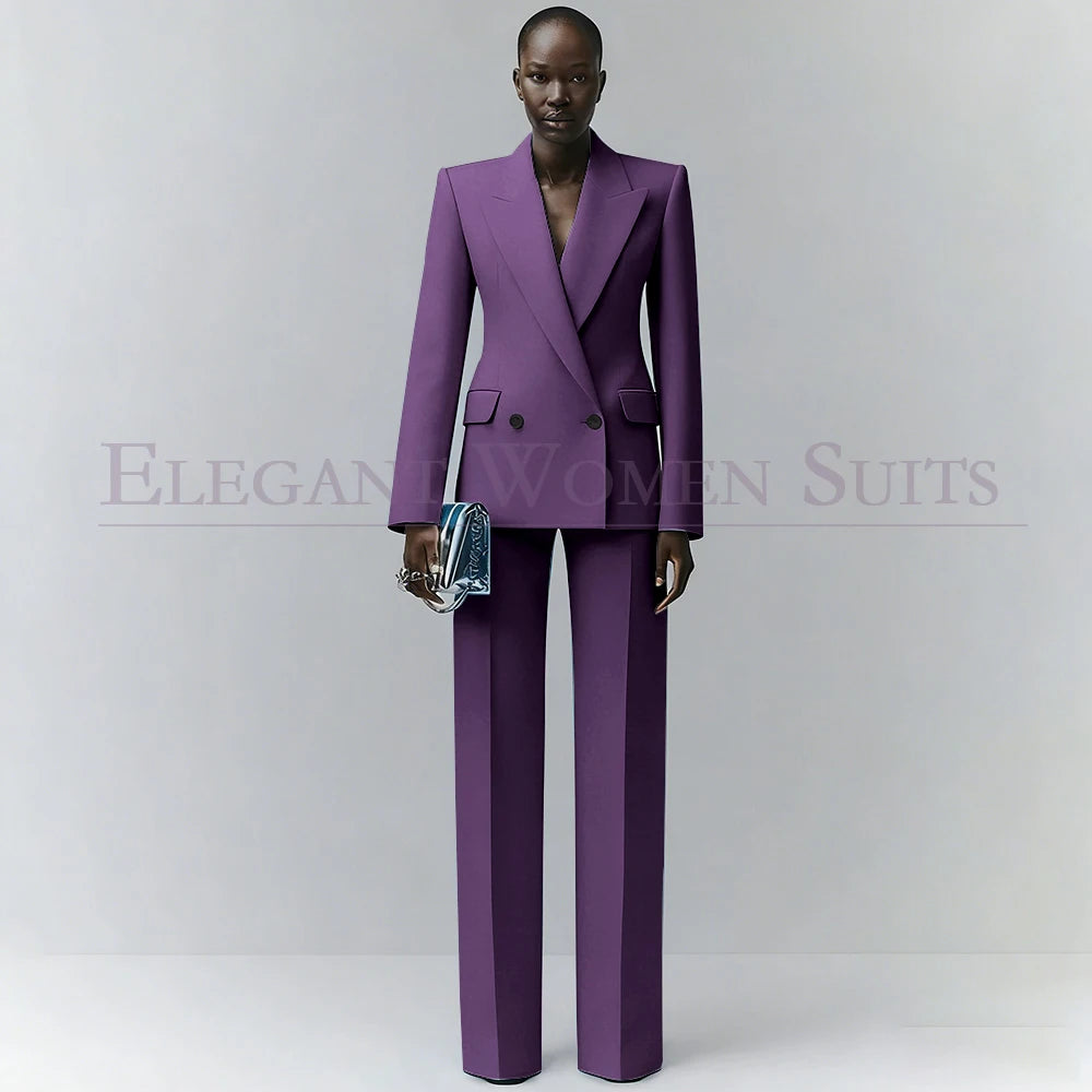 Marina | Double-Breasted Blue Office Blazer Suit