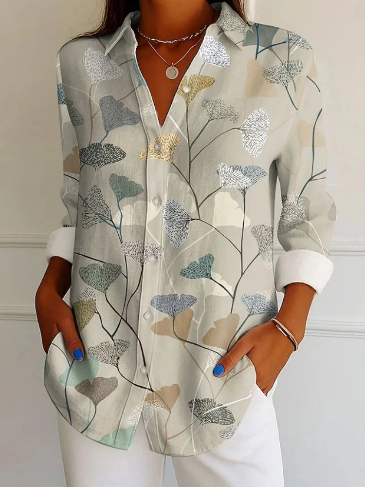 Lena | Floral Print Long Sleeve Shirt