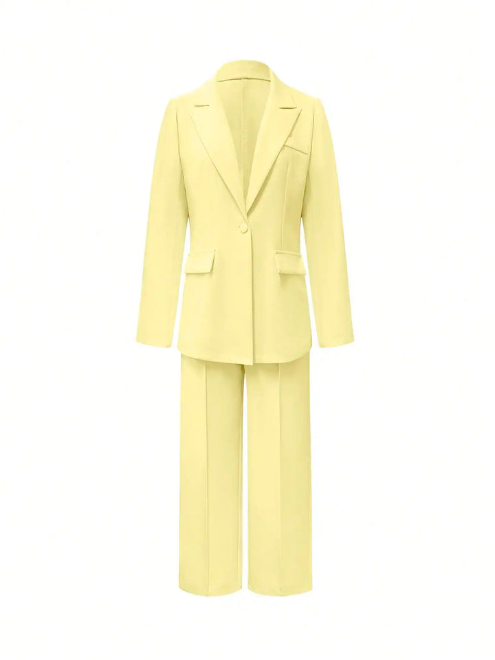 Victoria | Fitted Blazer & High-Waist Wide-Leg Suit