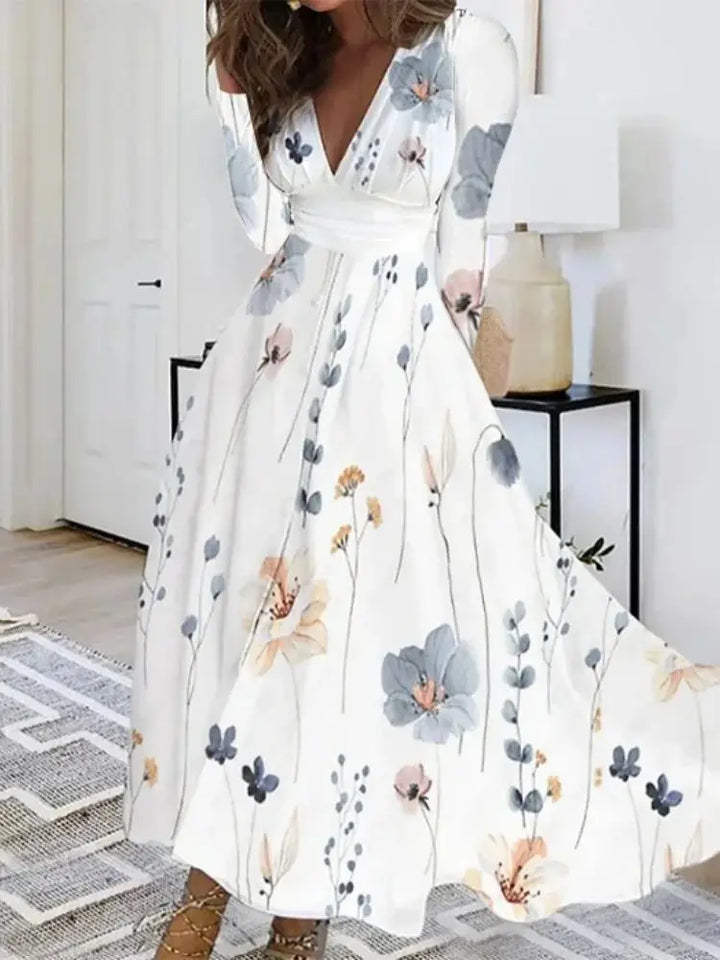 Roselys | Bohemian Floral Long Sleeve Maxi