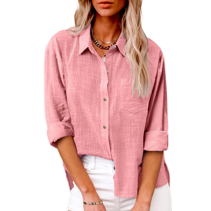 Eloise™ | Cotton-Linen Button-Down Blouse