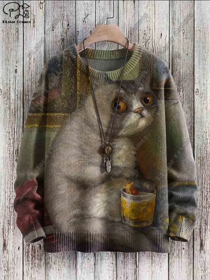 Nova | Cat Pattern Street Style Pullover