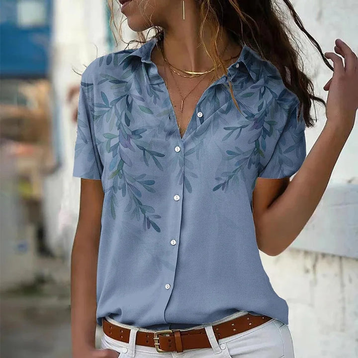Celeste™ | Floral Print Short Sleeve Shirt