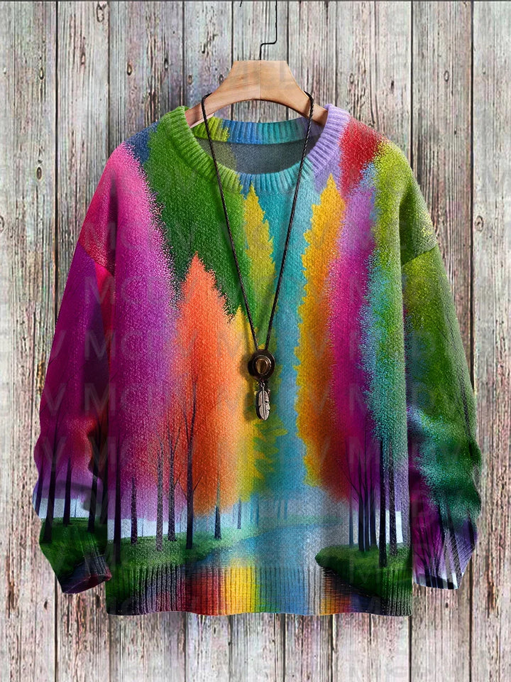 Palette | Multicolor Art Print Knit Pullover