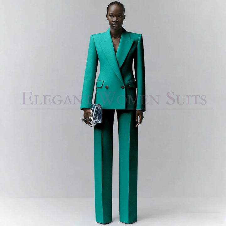 Marina | Double-Breasted Blue Office Blazer Suit