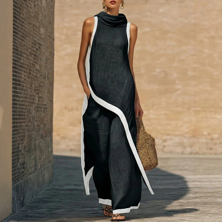Celeste | Linen Cotton Sleeveless Two-Piece Set