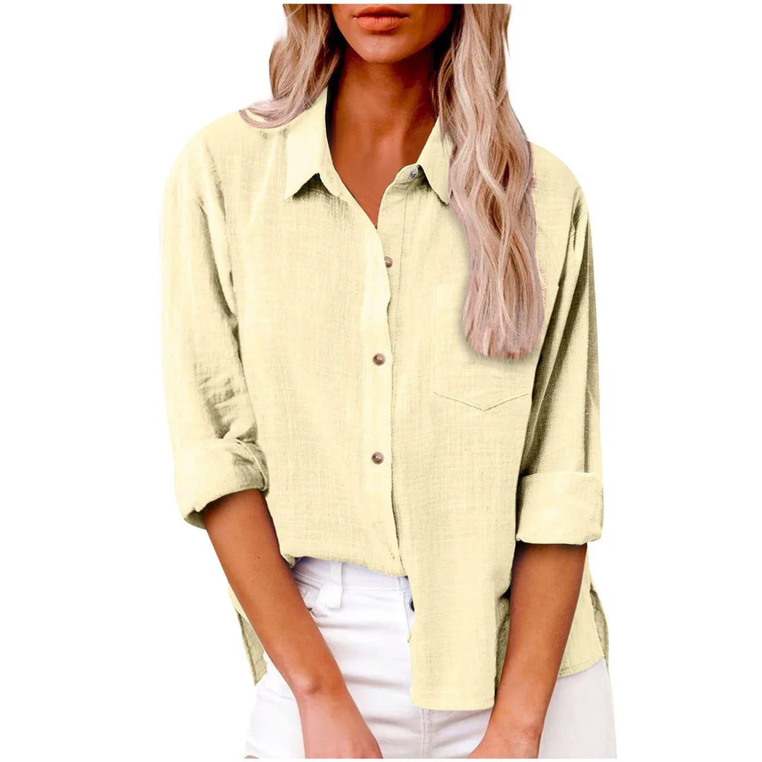 Eloise™ | Cotton-Linen Button-Down Blouse
