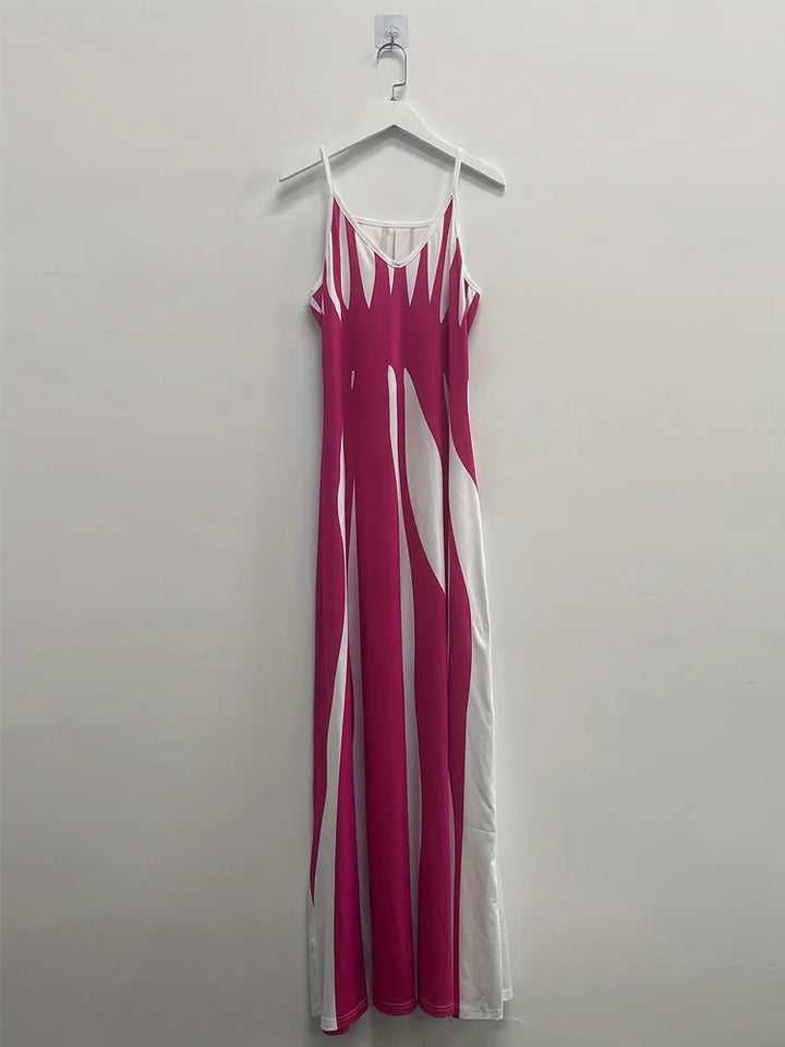 Odile | Abstract Print Spaghetti Strap Maxi